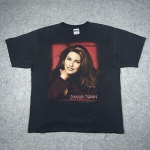 Vintage 1998 Shania Twain Tour T-Shirt Size XL Black Country TULTEX